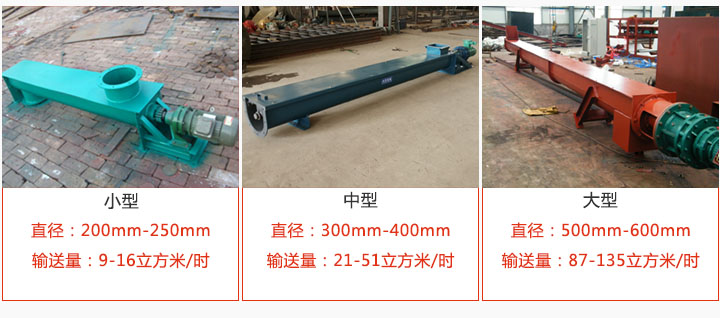 U型螺旋輸送小型，中型，大型產(chǎn)品展示